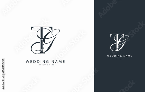 GT TG wedding initial monogram letter logo