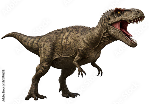 Fototapeta Naklejka Na Ścianę i Meble -  A dinosaur stands with its mouth open