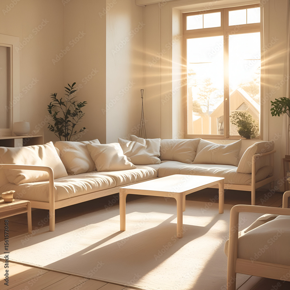 Fototapeta premium Modern-cozy-living-room