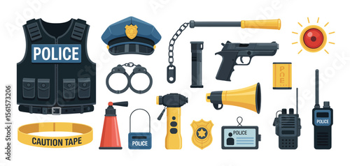 Collection of Police Equipment and Gear