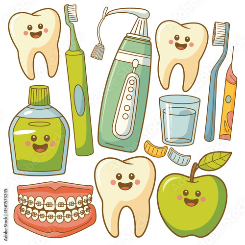 Cute Cartoon Dental Care Items