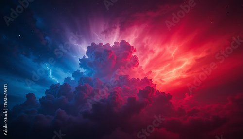 red clouds in the sky, 3d Rendering illustration
