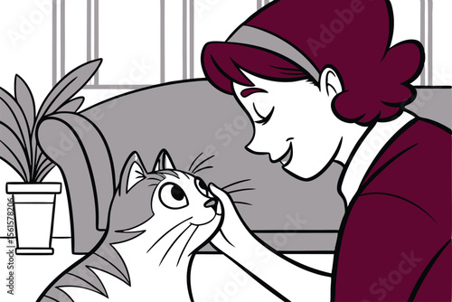 Happy person cuddling with their beloved cat illustrating pet ownership and companionship