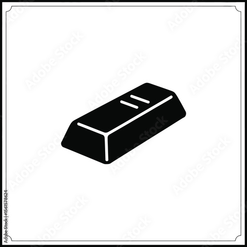 Simple Black and White Gold Bar Icon for Finance and Investment