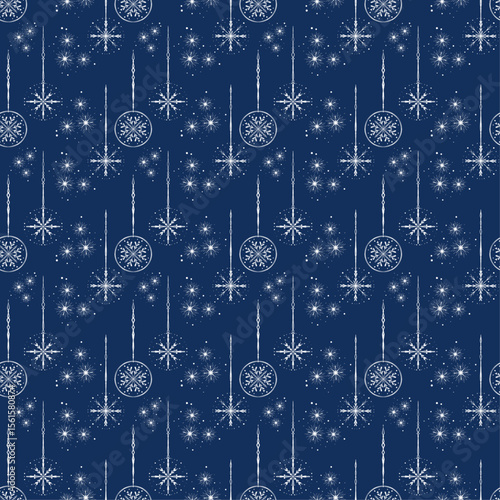 Elegant minimalist Christmas ornament as seamless pattern