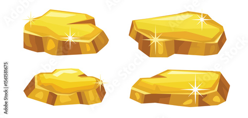 Four Cartoon Gold Nuggets