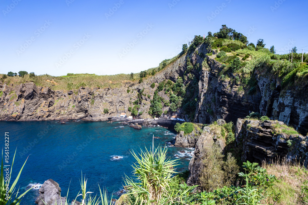 Fototapeta premium Port of Capelas, Porto das Capelas, Sao Miguel Island, Azores, Portugal, Europe.