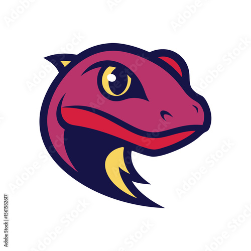 Purple lizard head mascot logo reptile animal