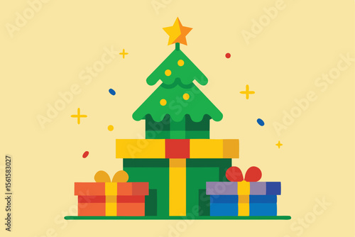 Presents Under Sparkling Christmas Tree