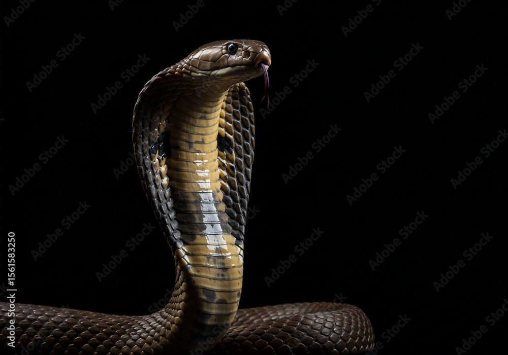 Fototapeta premium Closeup of a King Cobra in Defensive Posture