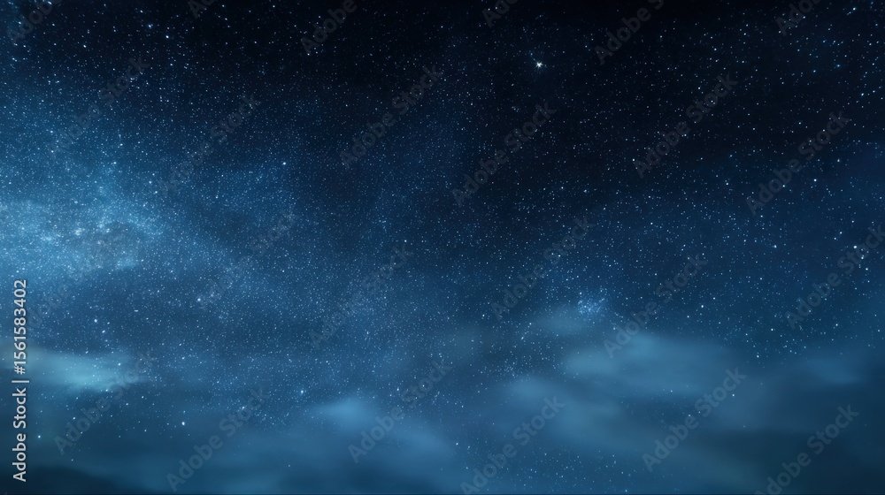 Fototapeta premium Stunning night sky filled with countless stars and the Milky Way galaxy overhead.