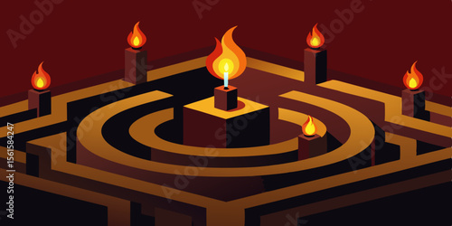 Illuminated Labyrinth A Mystical Maze of Candles and Intrigue
