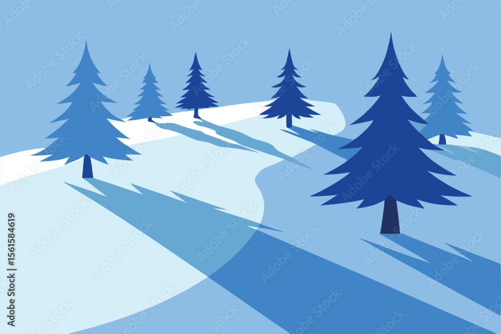 Fototapeta premium Christmas Tree Shadows on Frosty Morning