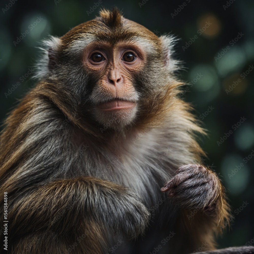 portrait of a young macaque portrait of a young macaque