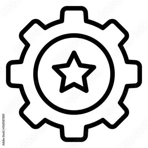 gear star line icon	
