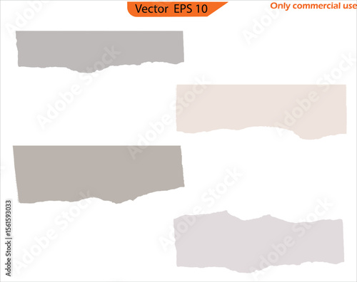 Torn paper with space for text. Ripped paper vector. Set of torn paper sheets. Set of torn paper. Torn note paper page. Torn sheets of paper. White ripped paper strips collection. Sticky notes, shreds