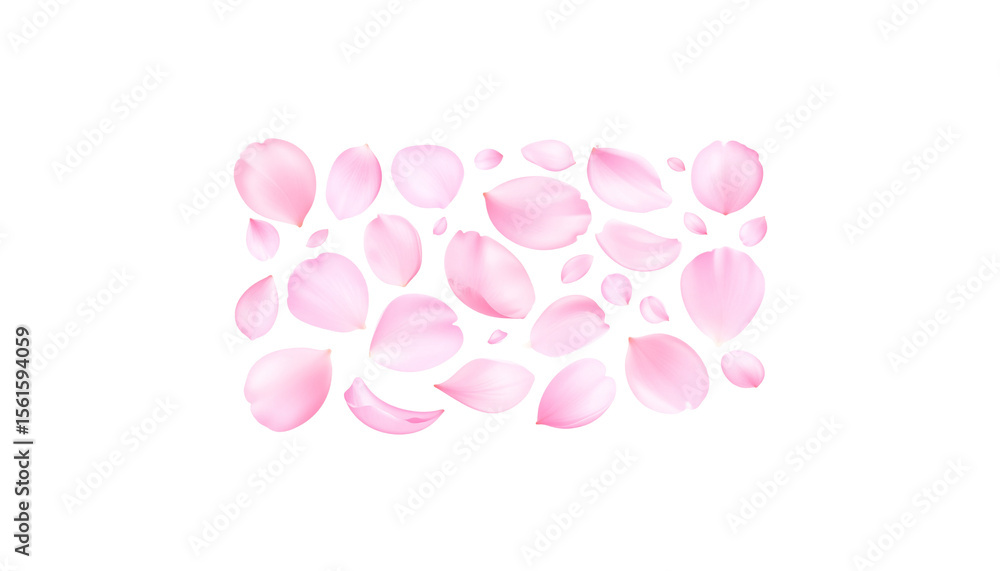 Pink rose petals isolated on white background.
Pink rose petals isolated on white background.