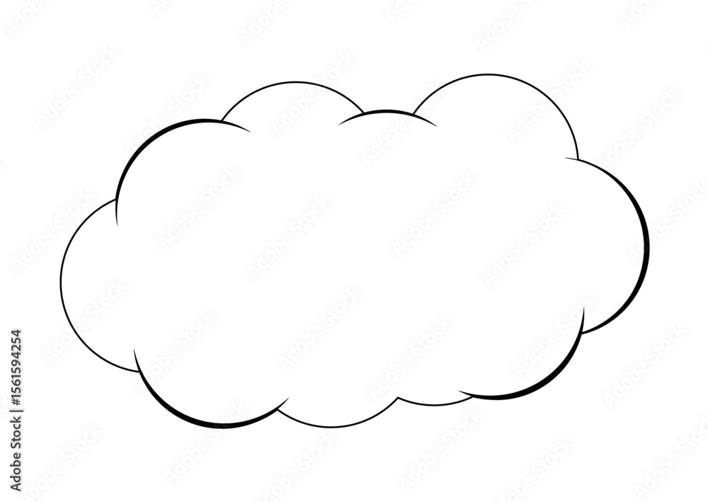シンプルな吹き出しベクターイラスト(雲・もくもく) シンプルな吹き出しベクターイラスト(雲・もくもく)