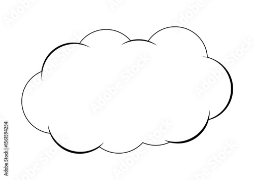 シンプルな吹き出しベクターイラスト（雲・もくもく・アメコミ）