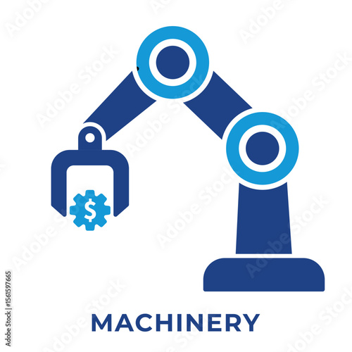 SINGLE ICON MACHINERY, BUSINESS AUTOMATION, ICON BLUE STYLE