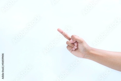 Obraz na plátne Middle finger gesture as a symbol of resistance