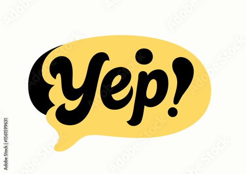 YEP! Brand Logo - Yellow Speech Bubble Design