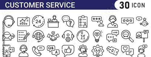 customer service icon set
