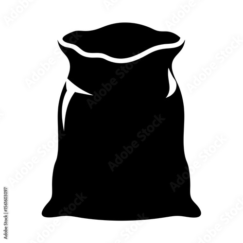 Black silhouette of a sack or bag filled with something unknown