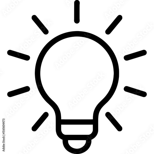 Bright light intensity outline icon vector