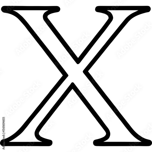 Roman numeral x outline icon vector