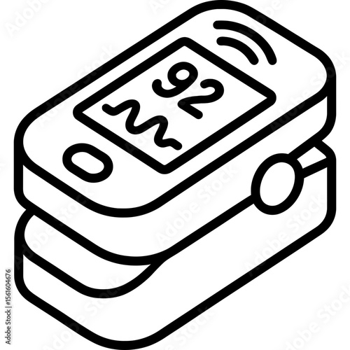 Digital pulse oximeter outline icon vector
