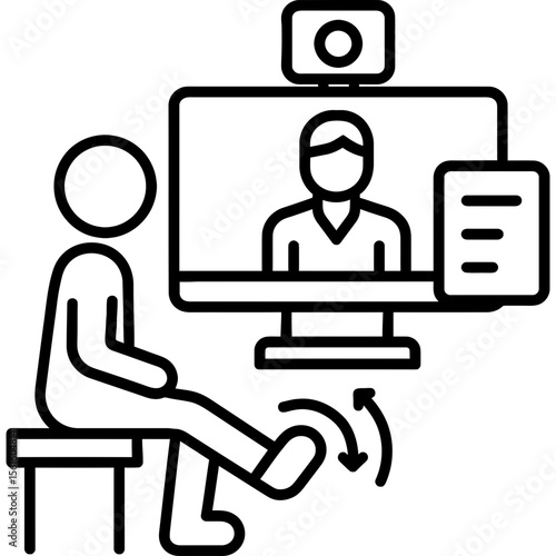 Tele-rehabilitation exercise outline icon vector