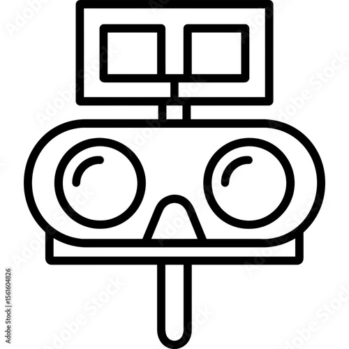 Stereoscope viewer outline icon vector
