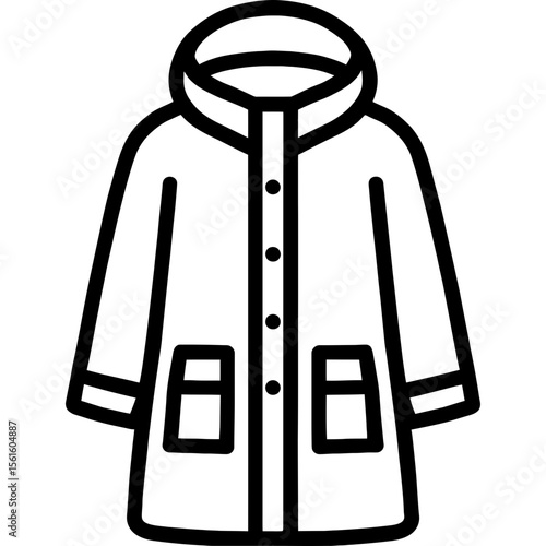 Winter coat outline icon vector