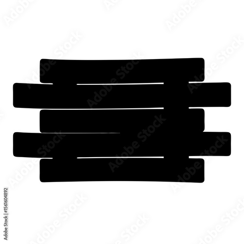 Black horizontal bars with uneven spacing creating abstract art composition