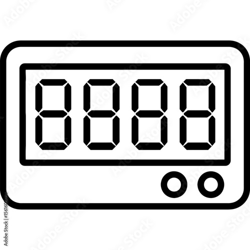 Digital counter display outline icon vector