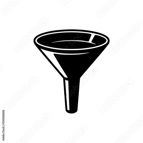 Black silhouette design of a funnel
