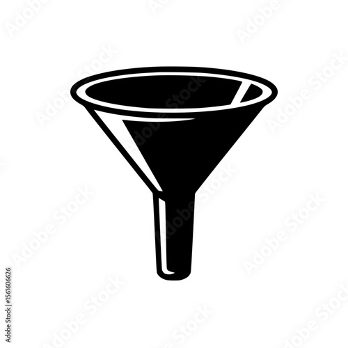Black silhouette design of a funnel