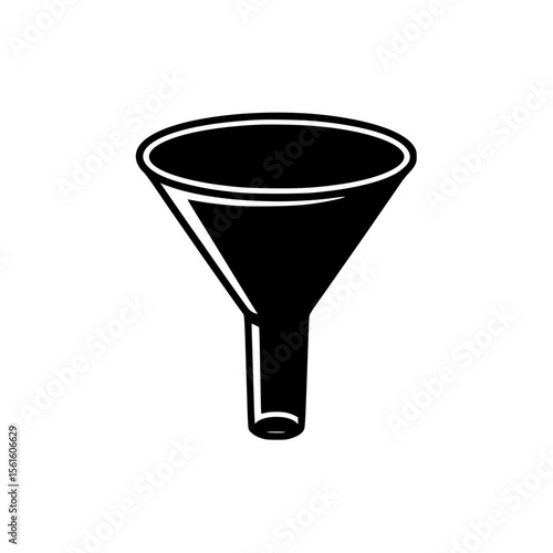 Black silhouette vector illustration of a funnel