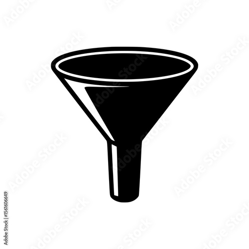 Black silhouette vector illustration of a funnel