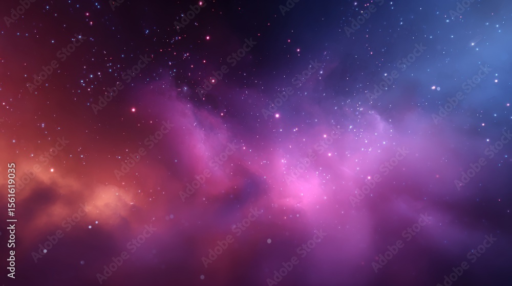 Naklejka premium Stunning view of a colorful galaxy with vibrant nebulae and shimmering stars in space scenery.