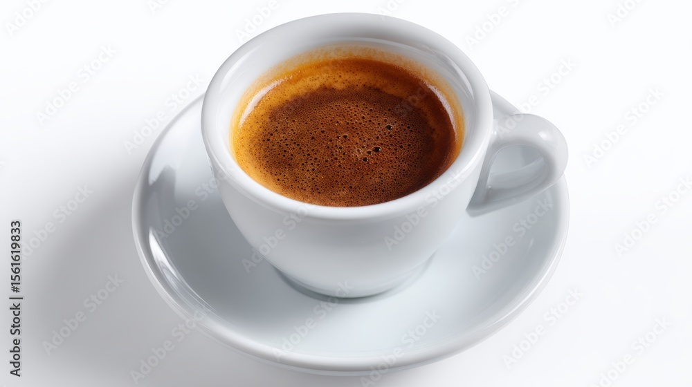 Freshly brewed espresso cup isolated on white background Freshly brewed espresso cup isolated on white background