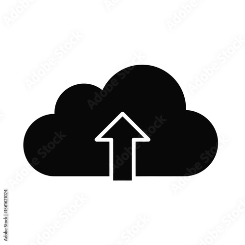 Cloud computing technology concept with upload and download data symbols