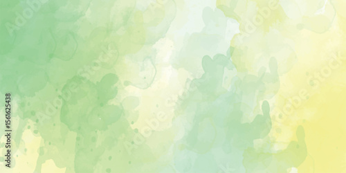 Watercolor abstract isolated background green and yellow colors Colorful watercolor background with painted sunset sky colors of pink blue purple green and yellow, abstract beautiful 
 