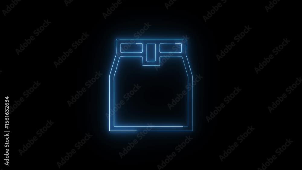 Glowing Shopping Bag and Symbol in HD Video Neon Animation on Black Background Glowing Shopping Bag and Symbol in HD Video Neon Animation on Black Background