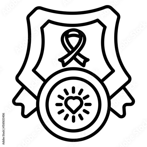 Cancer Ribbon Badge Icon