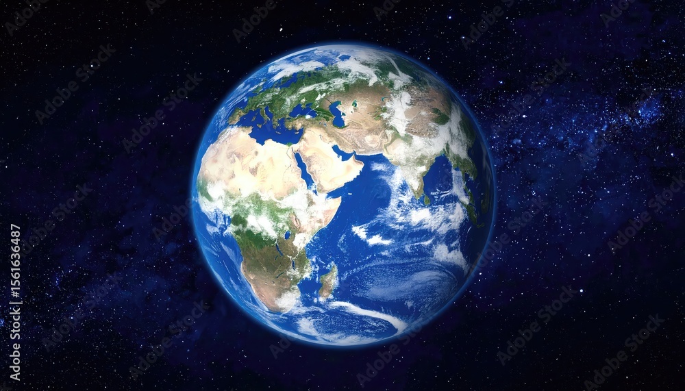 Earth: A Serene Cosmic View, Detailed Globe, Realistic Depiction Earth: A Serene Cosmic View, Detailed Globe, Realistic Depiction