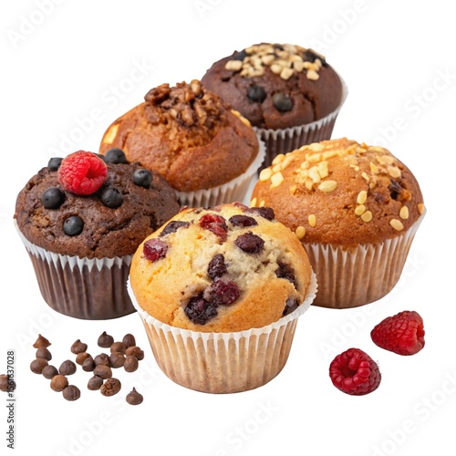 Muffins Isolated on White Background