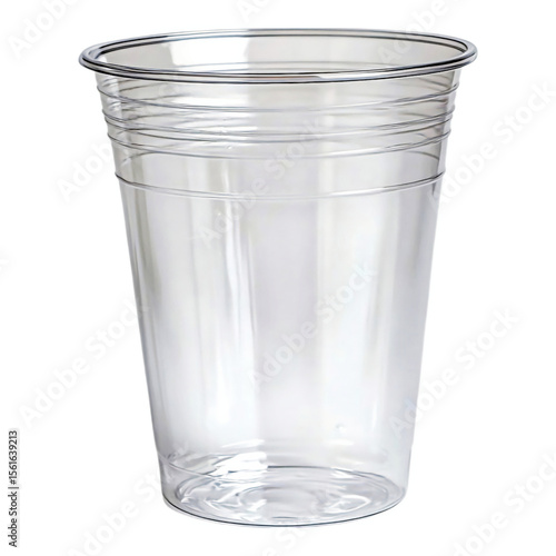 Wallpaper Mural Clear plastic disposable cup isolated on white background with ribbed design and rim detail transparent Torontodigital.ca