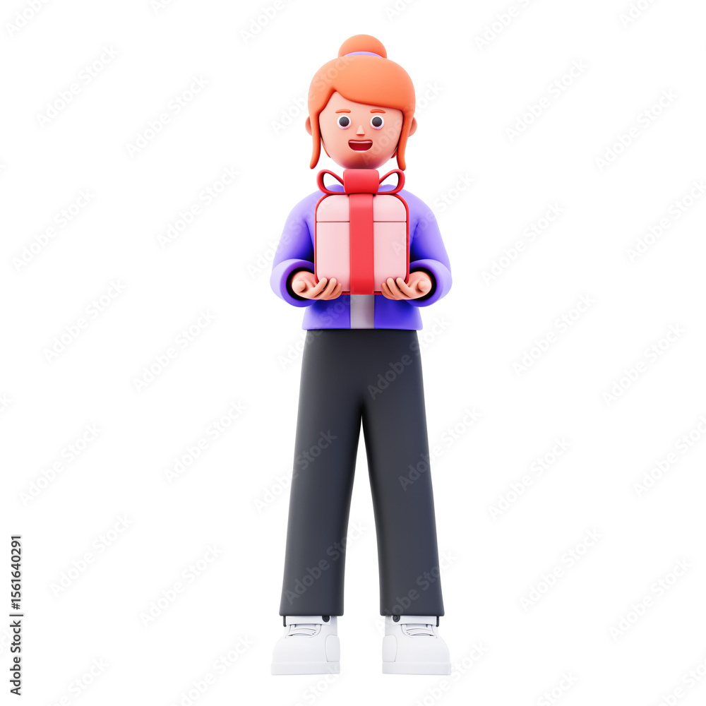 Obraz premium Woman holding a gift